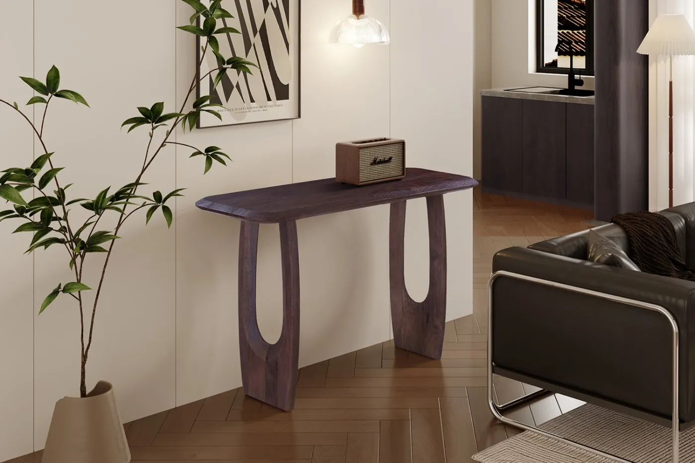 Console 'Braga' Deens Ovaal Mango hout