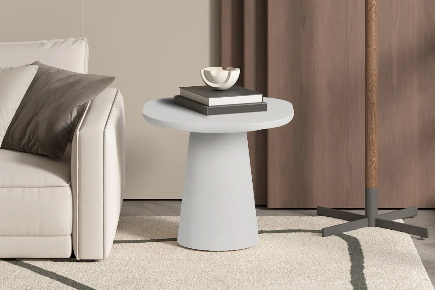 Salontafel 'Tavira' 55 cm Ovaal Cement Ecru